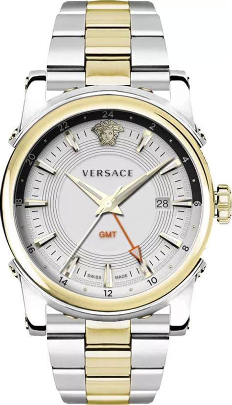 versace gmt vintage men's watch|Versace GMT Vintage 42MM Stainless Steel & Leather.